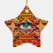 Wüstenauge Geomethric Stamm/Ethnisches Muster Keramik Ornament (Hinten)