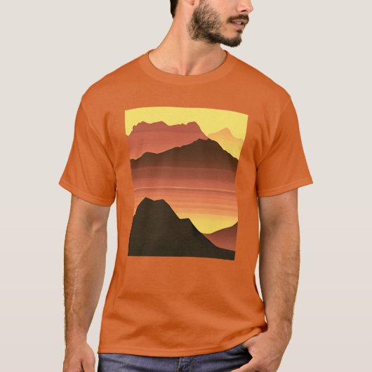 Wüstenberg Sunset Orange und Brown T-Shirt (Vorderseite)