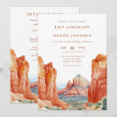 Wüstenberg Wasserfarbe - Alles in einer Hochzeit Einladung (Vorne/Hinten)