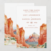 Wüstenberg Wasserfarben Ziel Hochzeit Save The Date (Vorne/Hinten)