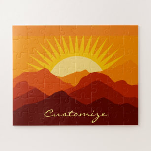 Wüstenberge Sonnenuntergang Thunder_Cove Puzzle