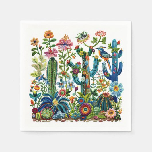 Wüstenblooms bestickt Eden Serviette (Vorderseite)