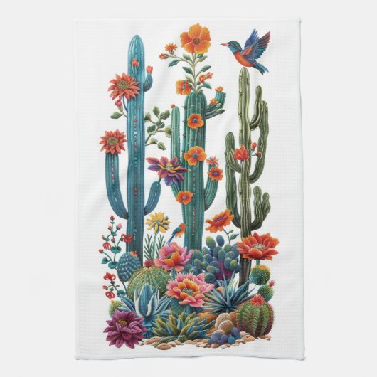 Wüstenblooms Geschirrtuch (Vertikal)