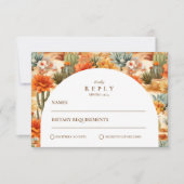 Wüstenblumen-Bogenhochzeit RSVP Karte (Vorderseite)