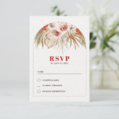 Wüstenblumenbogen Boho Erdtöne RSVP Karte (Stehend Vorderseite)