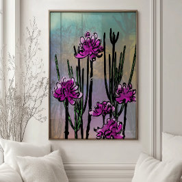 Wüstenblüten Botanischer Wandkunst Druck Poster