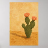 Wüstenblüten-Gouache-Boho-Kunstposter Poster (Vorne)