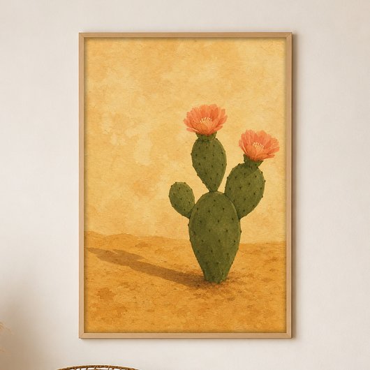 Wüstenblüten-Gouache-Boho-Kunstposter Poster