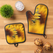 Wüstenblüten Ofenhandschuh & Topflappen-Set (Oben Unten)