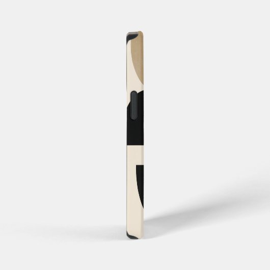 Wüstenbögen: Komposition in Schwarz und Beige iPhone Hülle (Rechte Seite)