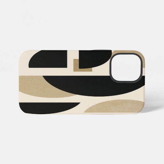 Wüstenbögen: Komposition in Schwarz und Beige iPhone Hülle (Rückseite (Horizontal))