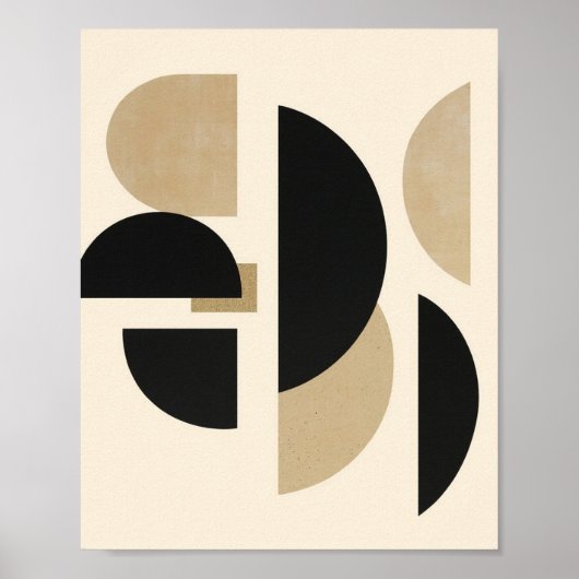 Wüstenbögen: Komposition in Schwarz und Beige Poster (Vorne)