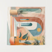 Wüstenbögen - Moderne Abstrakte Architektur Wandteppich (Vorderseite (Horizontal))