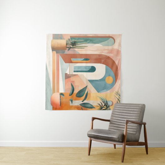 Wüstenbögen - Moderne Abstrakte Architektur Wandteppich (Beispiel (Horizontal))