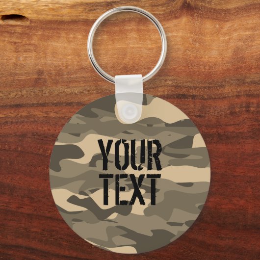 Wüstenbraun-Camouflage-Armee Tarnung personalisier Schlüsselanhänger (Vorderseite)