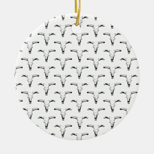 Wüstenbrille mit Horns Western KUSTOM FARBE Keramik Ornament (Vorne)