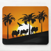 WüstenCamels bei Sonnenuntergang Mousepad (Vorne)