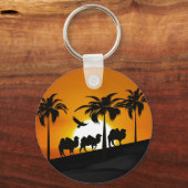 WüstenCamels bei Sonnenuntergang Schlüsselanhänger (Vorderseite)