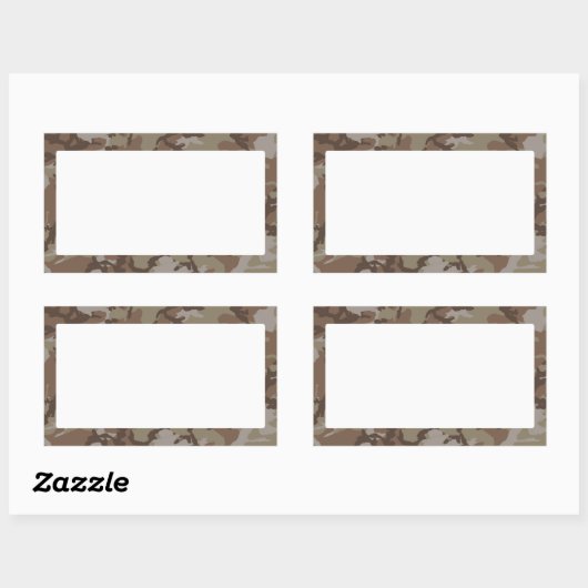 WüstenCamouflage (mit Weiß) Rechteckiger Aufkleber (Blatt)