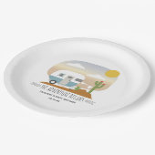 Wüstencamper Clothesline Blue Baby Dusche Pappteller (Schrägansicht)