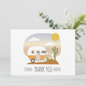 Wüstencamper Clothesline Orange Babydusche Dankeskarte (Stehend Vorderseite)