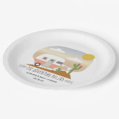 Wüstencamper Clothesline Pink Baby Dusche Pappteller (Schrägansicht)