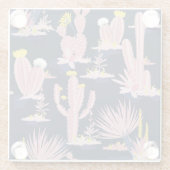Wüstenchic: Pastel Cactus Bloom Glasuntersetzer (Rückseite)