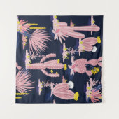 Wüstenchic: Pastel Cactus Bloom Wandteppich (Vorderseite (Horizontal))
