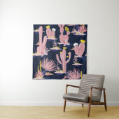 Wüstenchic: Pastel Cactus Bloom Wandteppich (Beispiel)