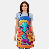 Wüstenchillen Alien-Kunst Schürze (Getragen)