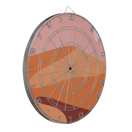 Wüstendünen minimalistische Landschaft Dartscheibe (Vorderseite Links)