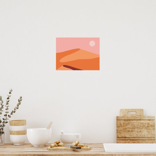 Wüstendünen mit minimalistischer Landschaft Poster (Küche)