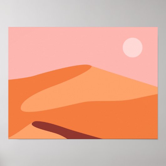 Wüstendünen mit minimalistischer Landschaft Poster (Vorne)