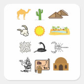 Wüstenelemente Quadratischer Aufkleber (Vorderseite)