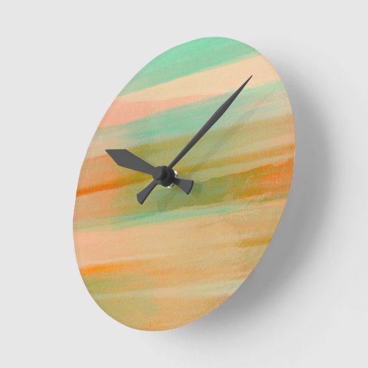 Wüstenfarben Südwestlicher Sonnenuntergang Aqua Or Runde Wanduhr (Winkel)