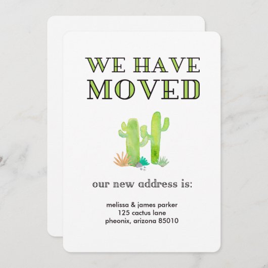 Wüstenfarbenkaktus Änderung der Adresse Ankündigung (Vorne/Hinten)