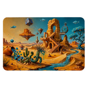 Wüstenfata Morgana Ocker Orange Türkis Blau Magnet