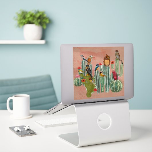 WÜSTENFEDERN AUFKLEBER (Laptop auf Schreibtisch)