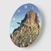 Wüstenfelsen Berggipfel Landschaftsbild Foto Große Wanduhr (Winkel)