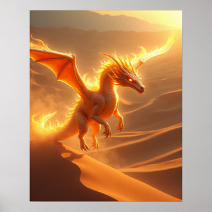 Wüstenfeuer-Drache Poster