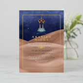 Wüstenfoil Arabian Birthday Foil Einladung (Stehend vorne)