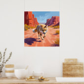 Wüstenfuchs mit lebendiger Canyonlandschaft Poster (Küche)