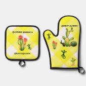 Wüstengarten Ofenhandschuh & Topflappen-Set (Vorderseite)