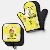 Wüstengarten Ofenhandschuh & Topflappen-Set (Vorderseite/Rückseite)