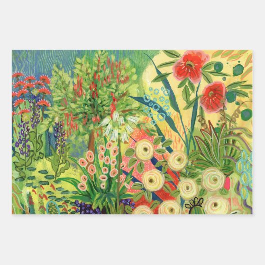 Wüstengartenwackelpapier — Flachblatt Set 3 Geschenkpapier Set (Vorderseite)