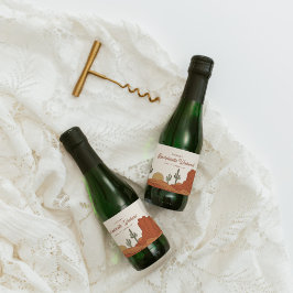 Wüstengeachteter Junggeselinnen-Abschied Schaumweinetikett