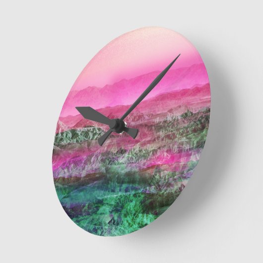 Wüstengebirge Runde Wanduhr (Winkel)