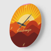 Wüstengebirge Sunset Thunder_Cove Große Wanduhr (Winkel)