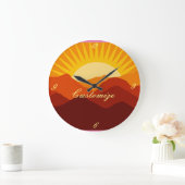 Wüstengebirge Sunset Thunder_Cove Große Wanduhr (Zuhause)