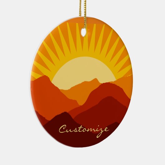 Wüstengebirge Sunset Thunder_Cove Keramik Ornament (Rechts)